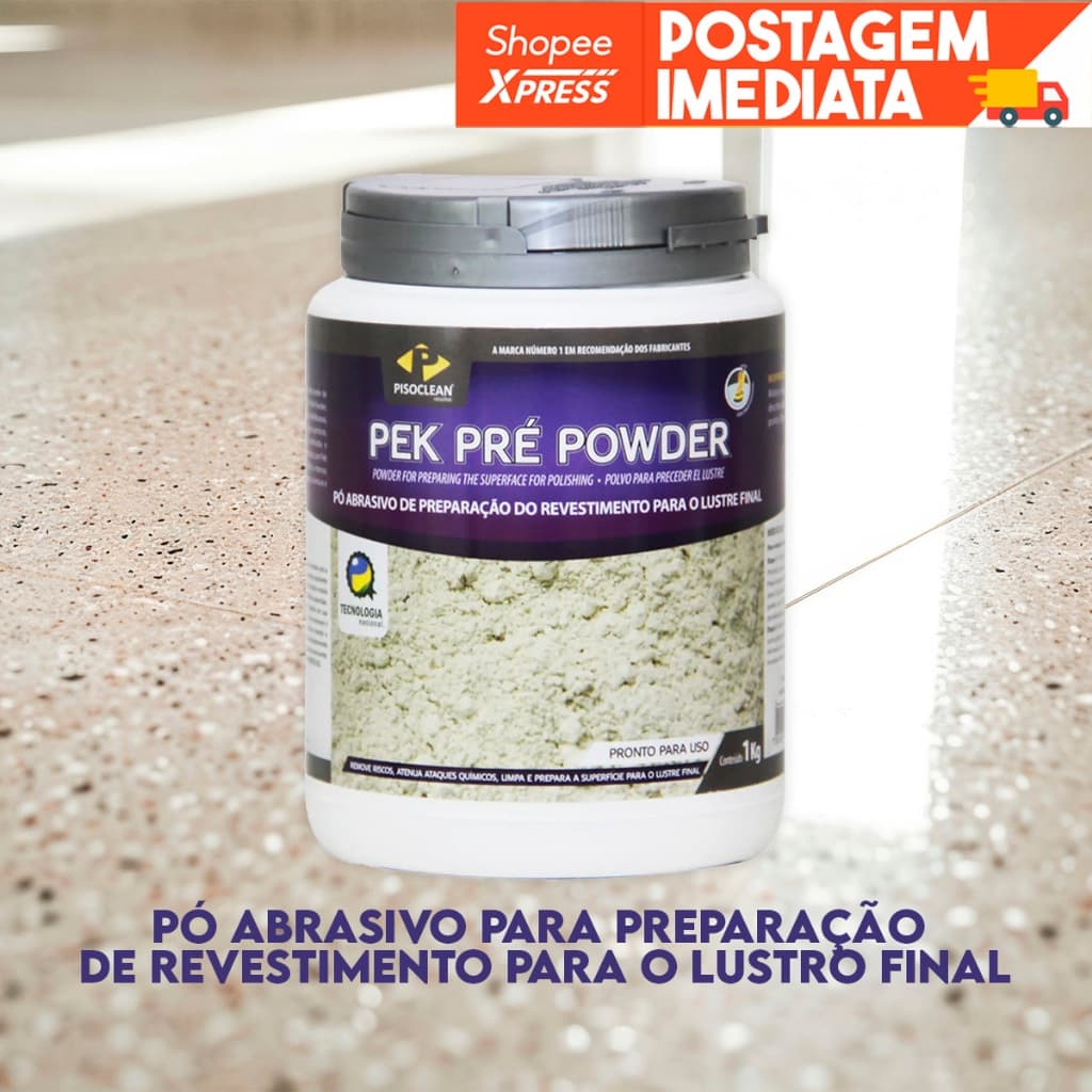 Pek Pré Powder 1kg Polimento Porcelanato Pisoclean tira riscos e sujeira