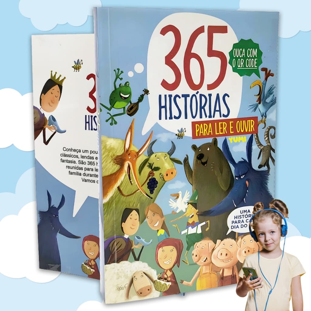 Livro Infantil 365 Histórias Para Ler E Ouvir Com Qr Code