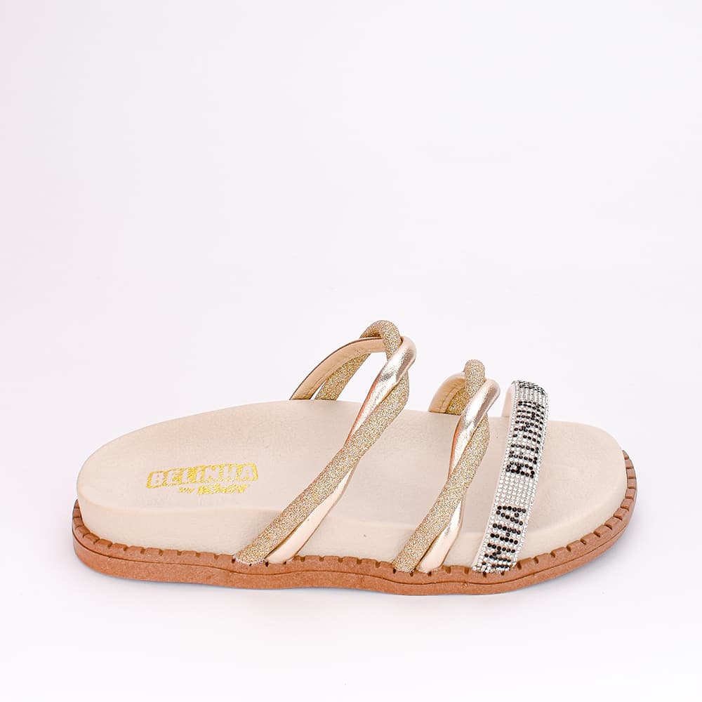 Sandália Papete Birken Infantil Kidy Fashion Canal da Belinha Ouro