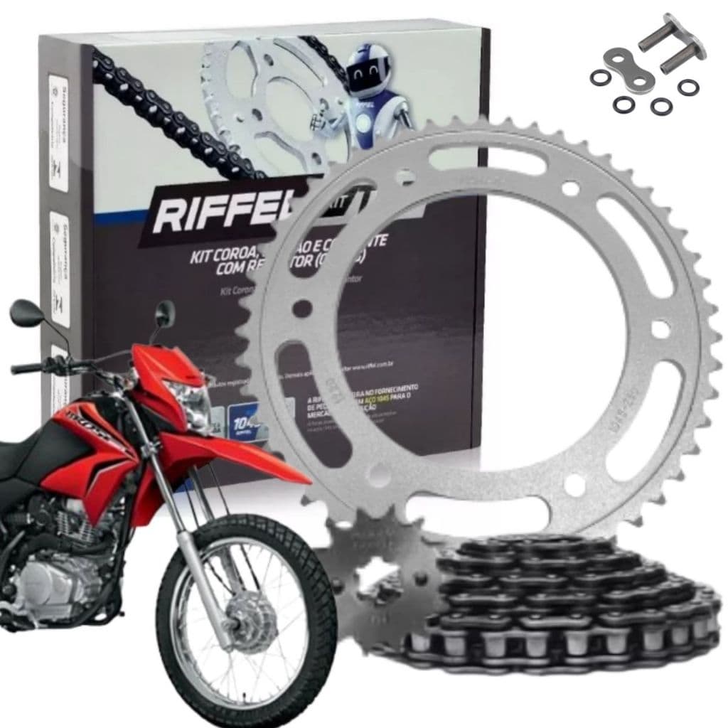 Kit Relação Tração Transmissão Retentor Honda Nxr Bros 150 2005 a 2015 Original Riffel