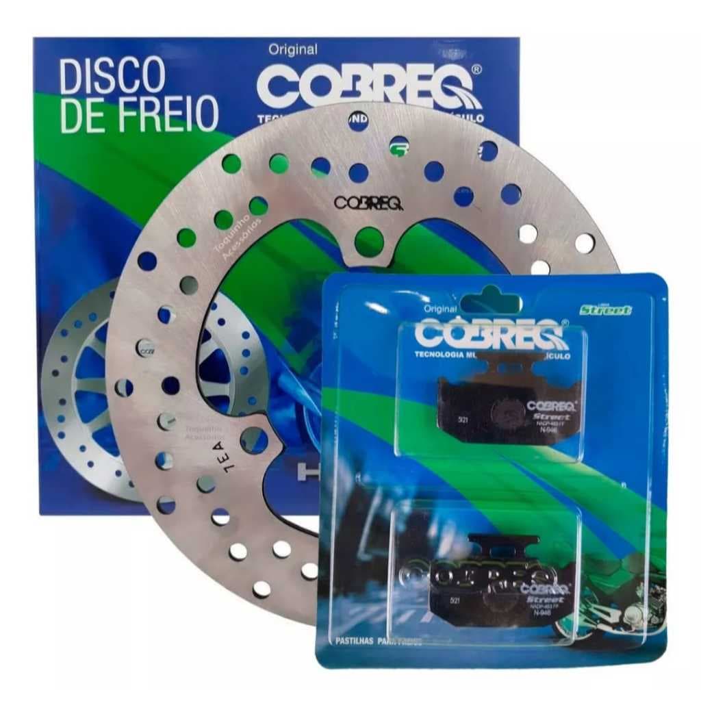 Disco Freio Traseiro + Pastilha Yamaha XTZ 150 CROSSER C/ABS 2019 2020 2021 2022 2023 2024 Cobreq