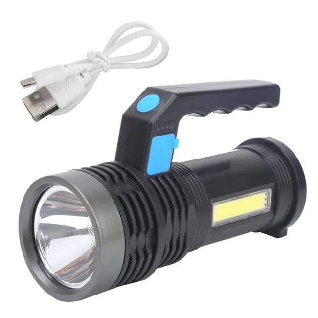 Lanterna Recarregavel 1850mah Led 10w Com Luz Lateral