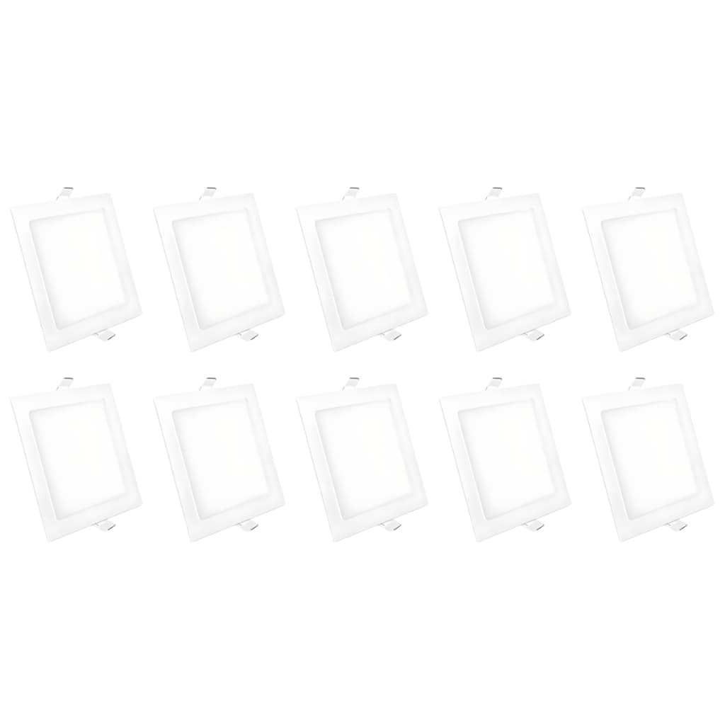 Kit 10 Luminária Painel Plafon Led Embutir Quadrado 12w Bivolt Elgin