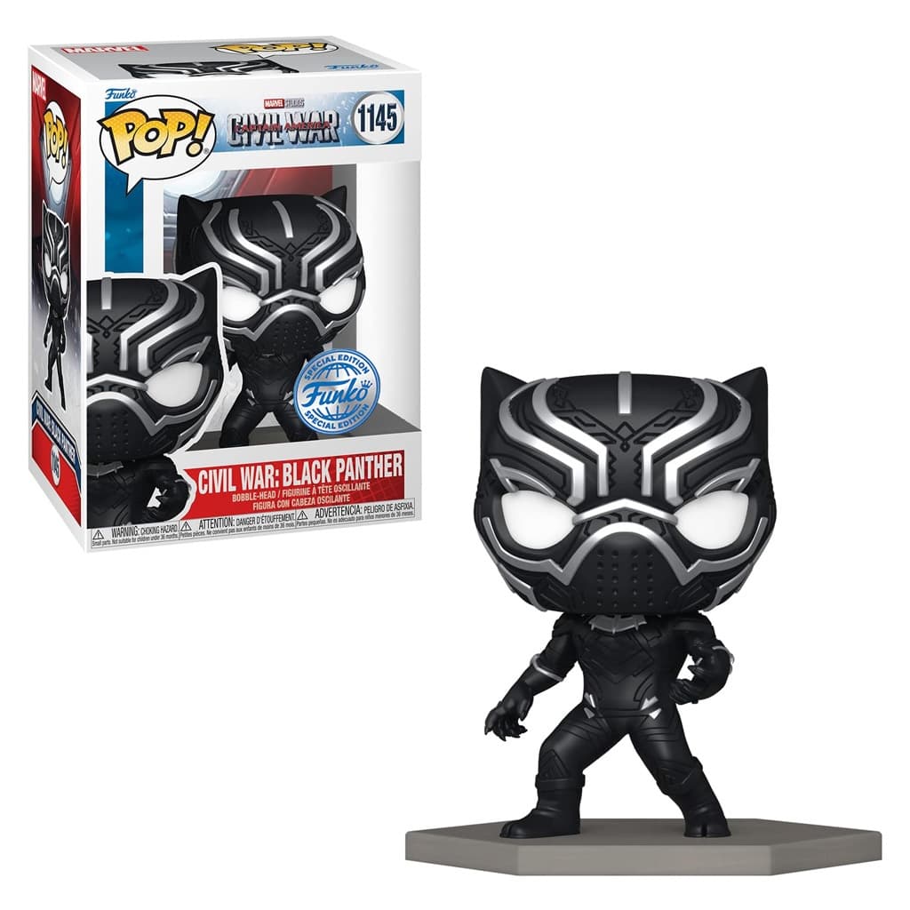 FUNKO POP MARVEL CAPTAIN AMERICA: CIVIL WAR EXCLUSIVE - BLACK PANTHER 1145 NOVO ORIGINAL