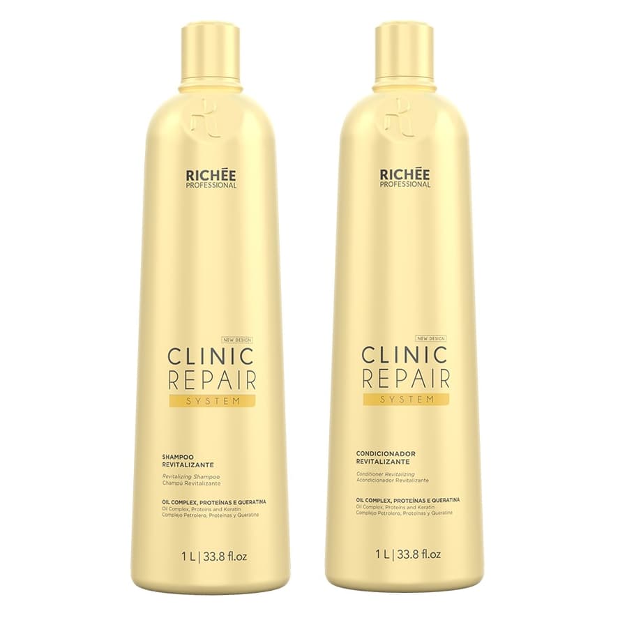 Kit Shampoo e Condicionador Profissional (2x1L) Nutrição e Hidratação Richée Clinic Repair System