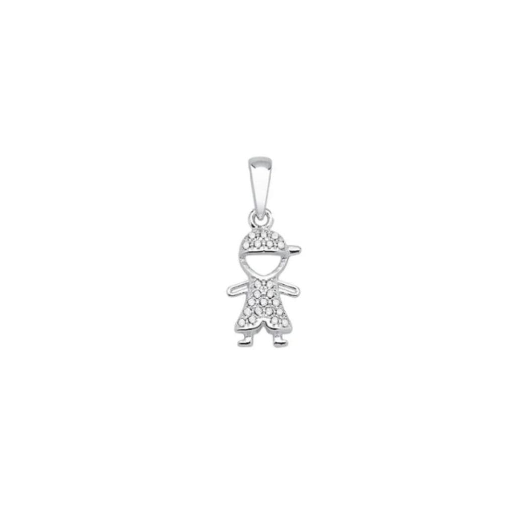Pingente Filho de Prata 925 com zircônias