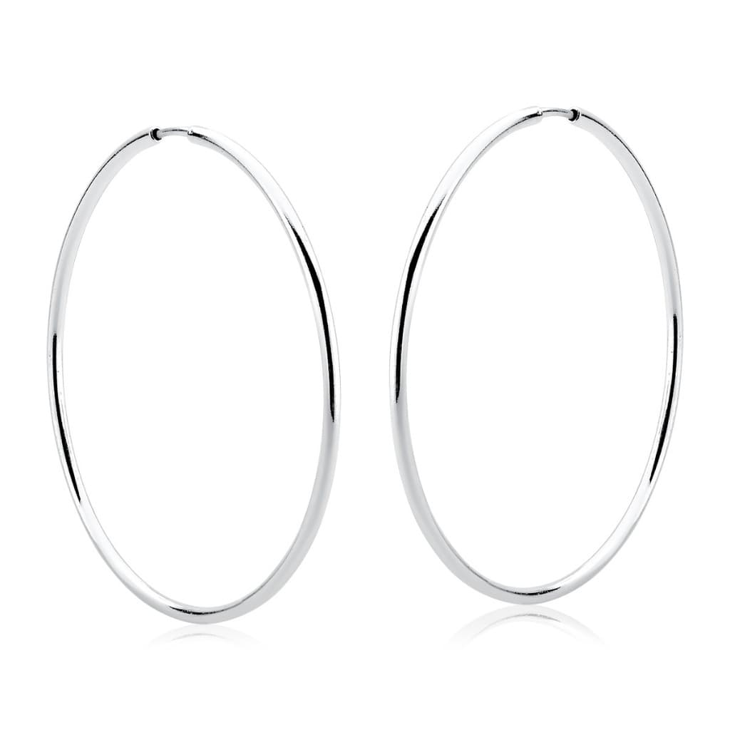 Argola Feminina de Prata 925 Redonda 36mm