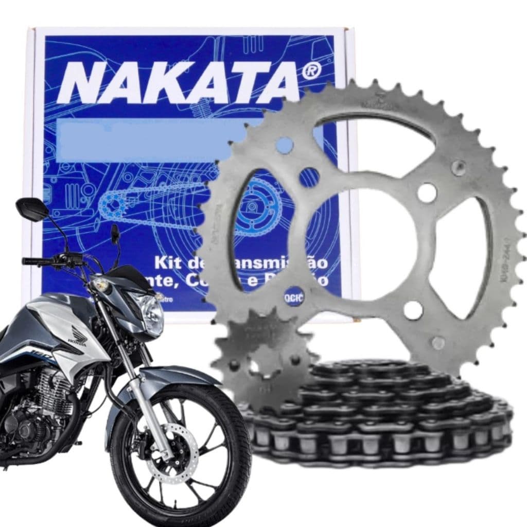 Kit Relação Tração Transmissão Sem Retentor Cg Titan Fan 160 2016 a 2025 Original Nakata