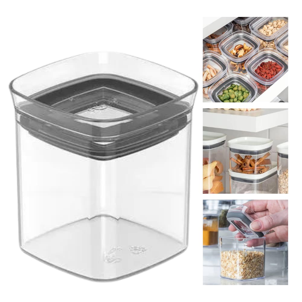 Pote Organizador Hermético Mini 150ml Natural Ou Block Porta Tempero e Conserva Alimentos