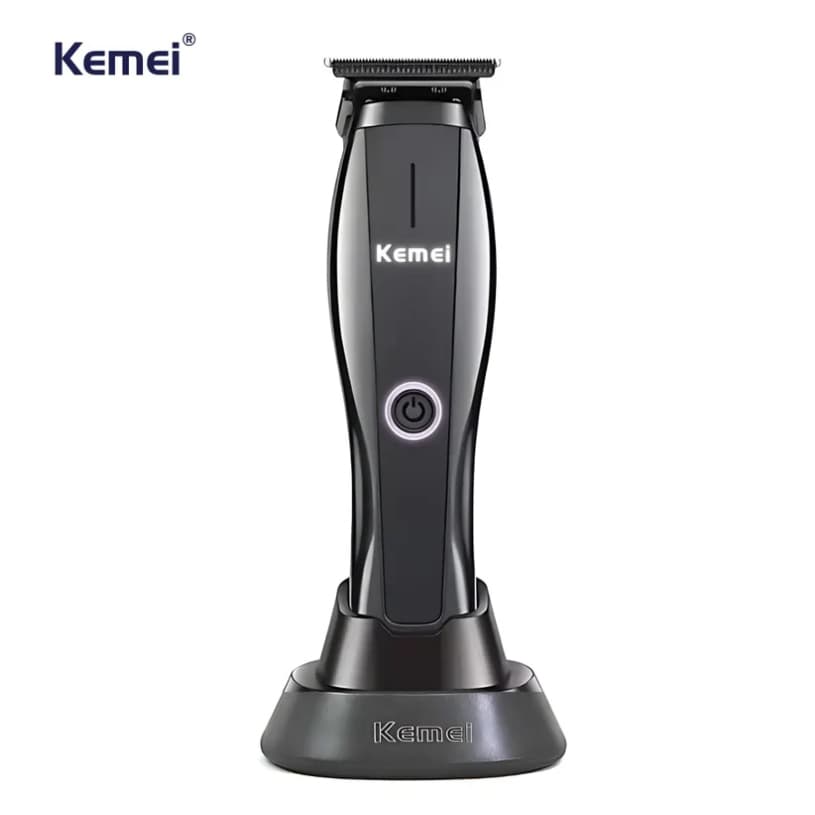 Máquina de acabamento com Base Carregadora Kemei-2295 Corte de Cabelo USB Portátil Sem Fio 5w Homens