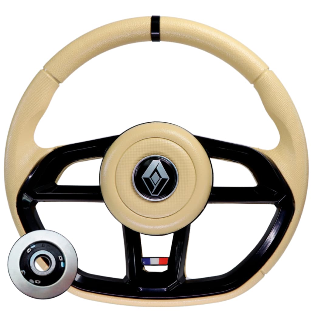 Volante GTI Bege com Preto para Renault Clio Sandero Logan