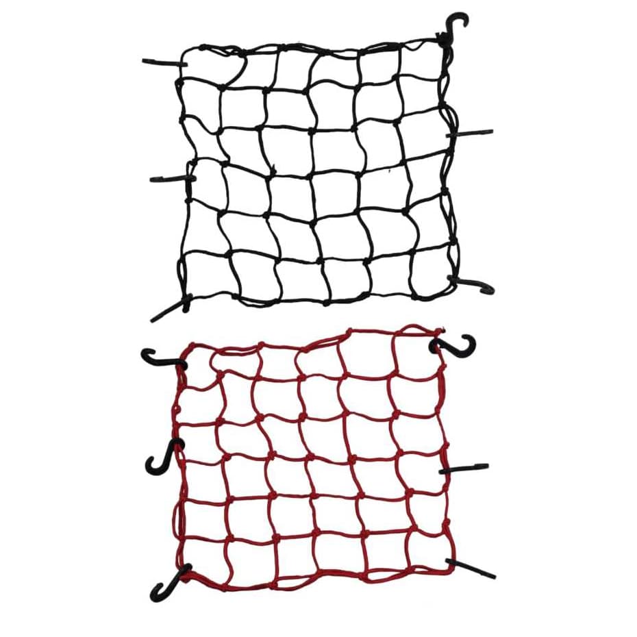 REDE ELASTICA PARA CAPACETE 35x35 ou 42x42 - ( PRETA / VERMELHA )