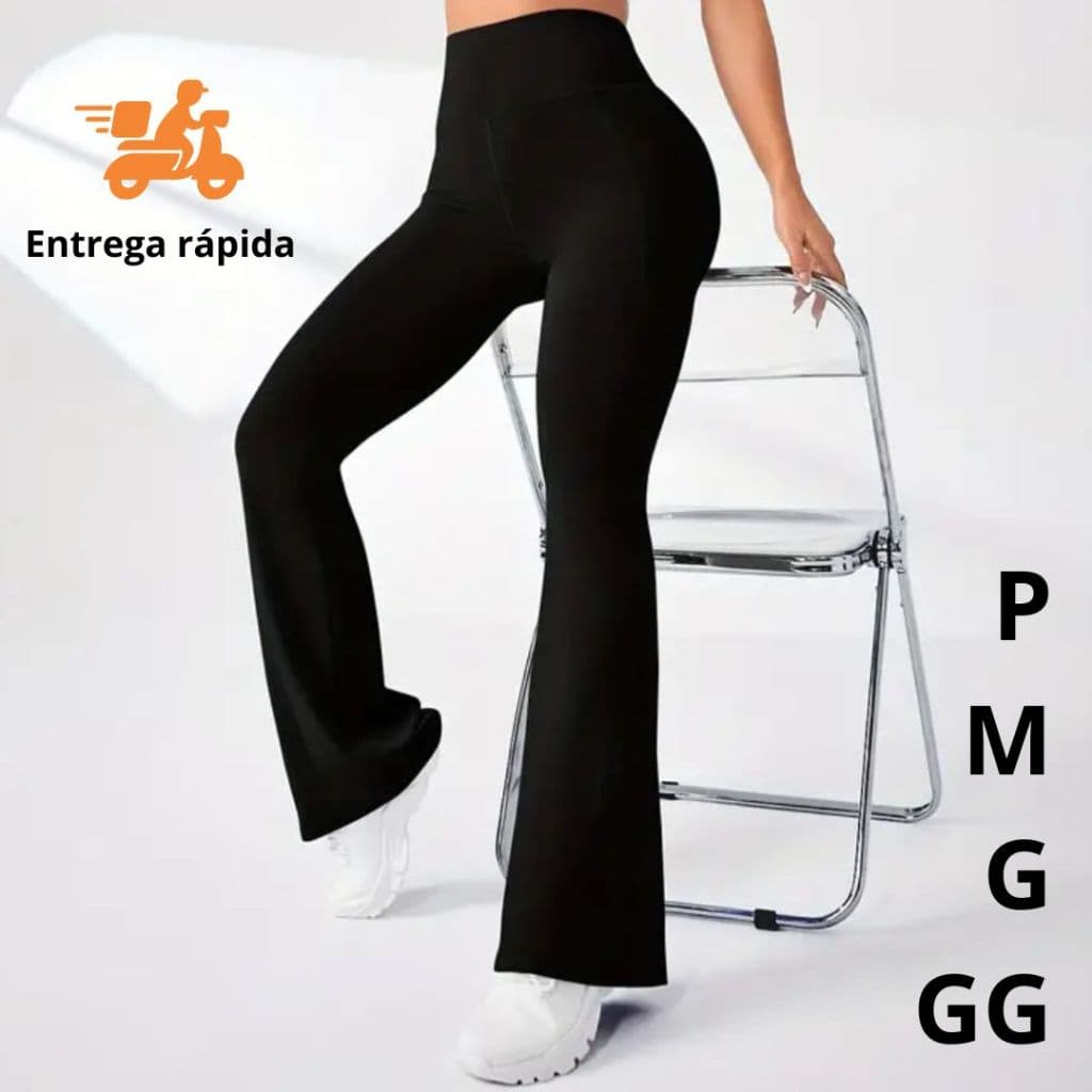 Calça Feminina Bailarina Flare Legguing Cintura Alta
