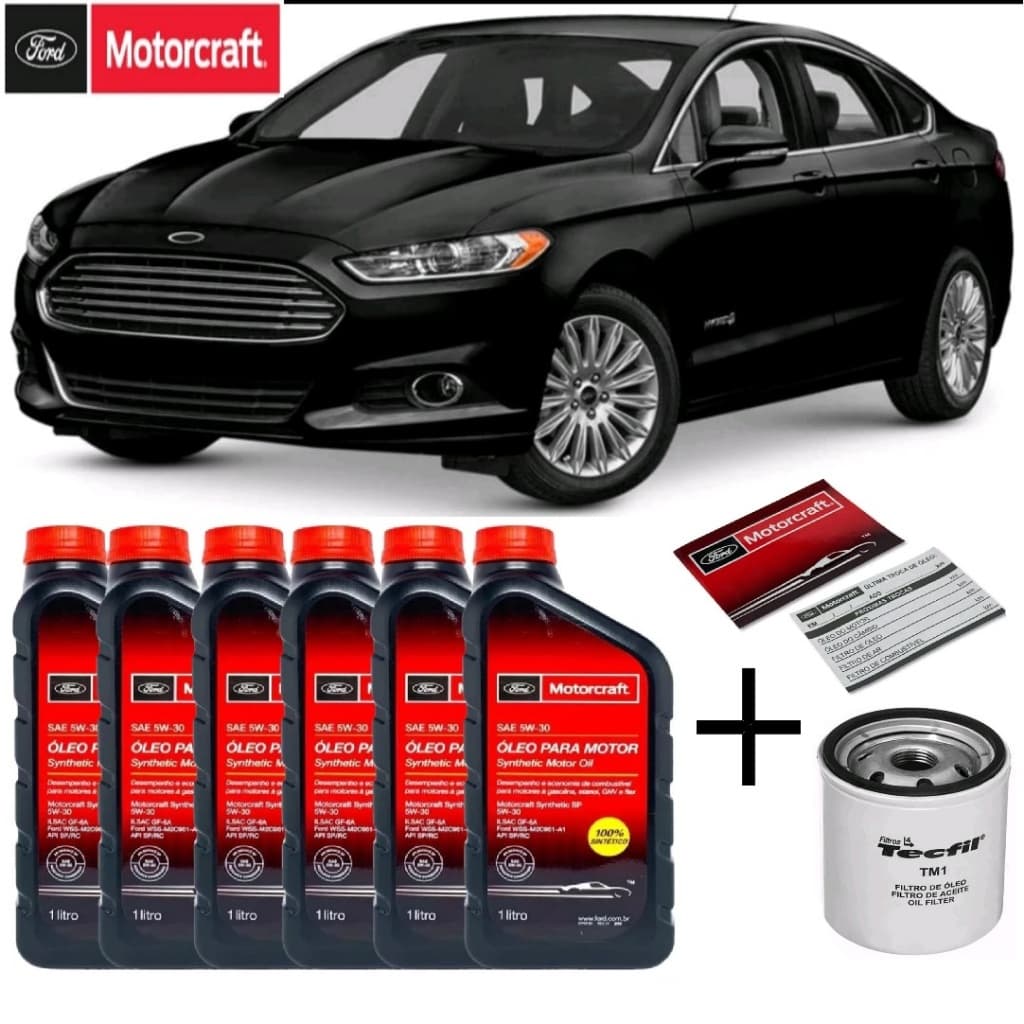 Kit Revisão Fusion 5w30 FORD Motorcraft +Filtro de Óleo + Etiqueta Revisão Original Ford 2.0 2.5