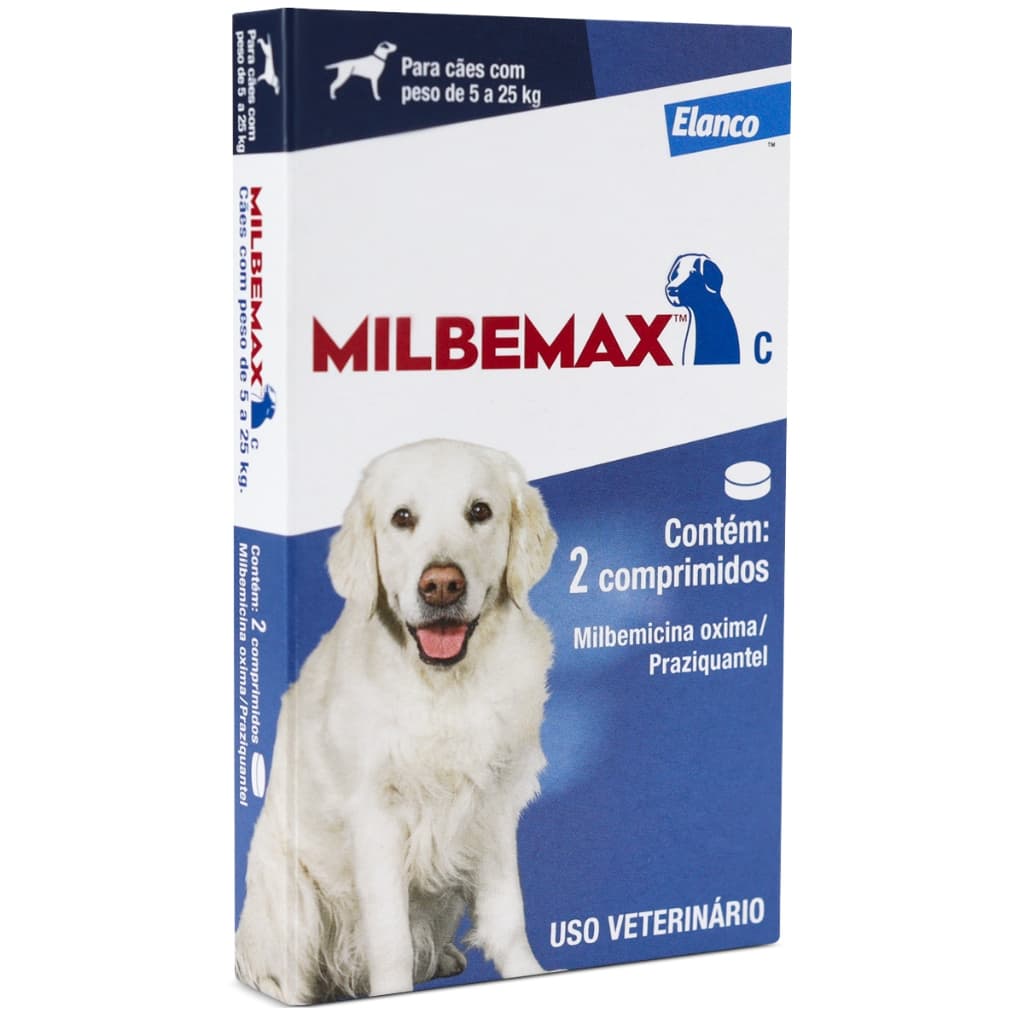 Vermífugo para Cachorro Elanco Milbemax 5 kg a 25 kg 2 Comp