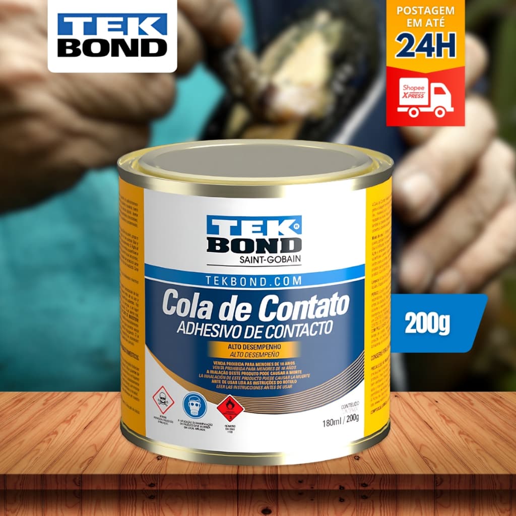 Adesivo Cola Contato Tekbond 200g, 400g e 750g Marceneiro Sapateiro