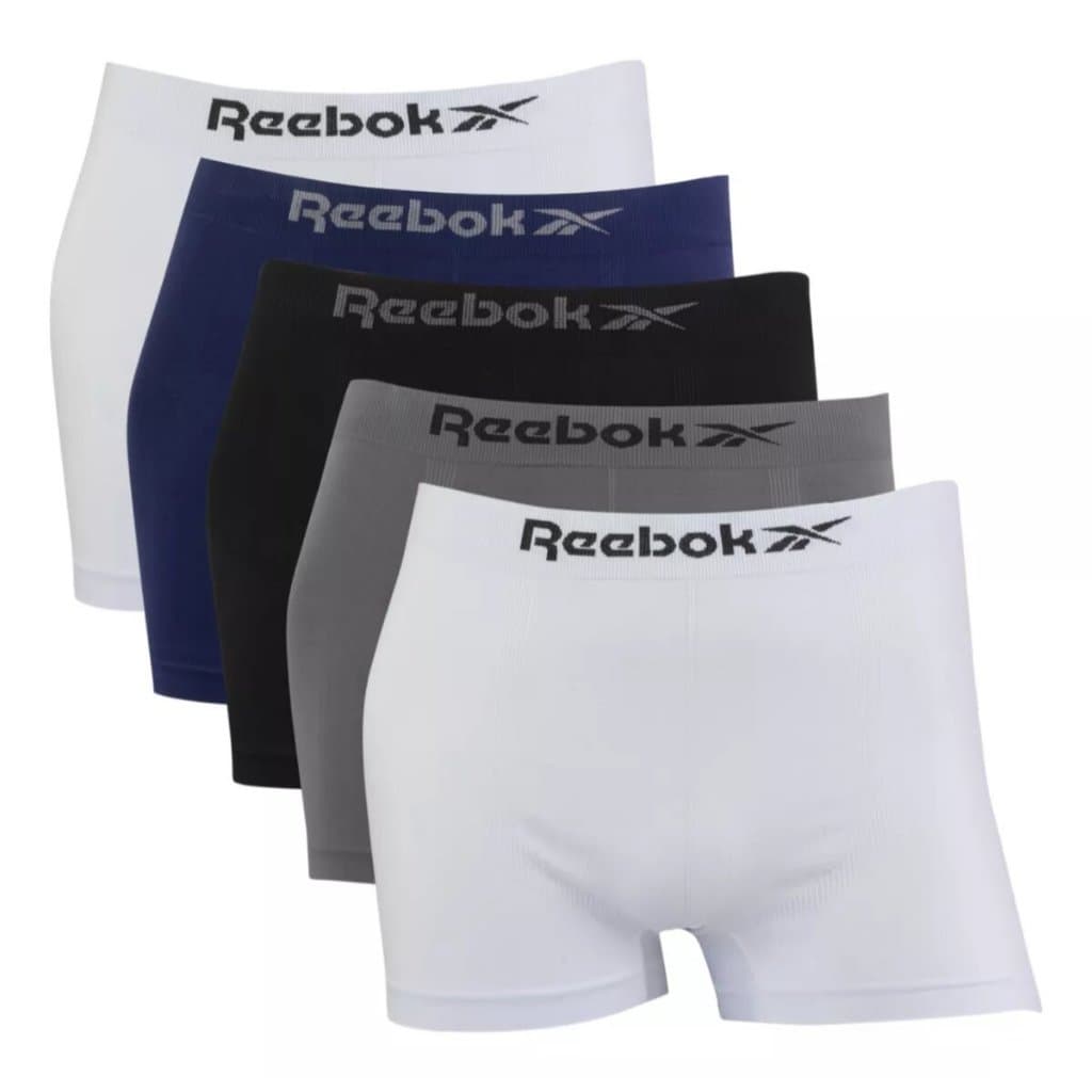 Kit 5 Cuecas Reebok Boxer Classic Microfibra Sortido