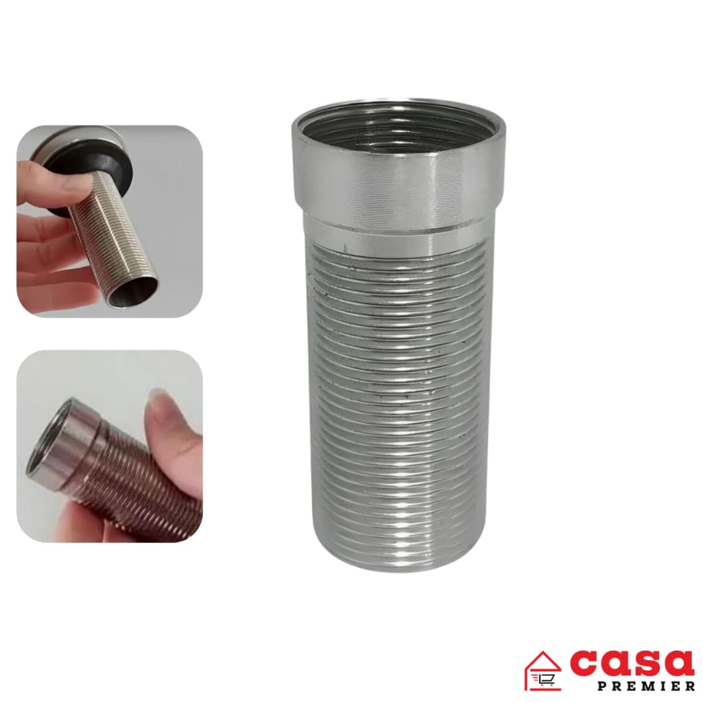 Prolongador Cromado Aço Inox para Válvula de Escoamento de Pia 7/8" 100% Metal