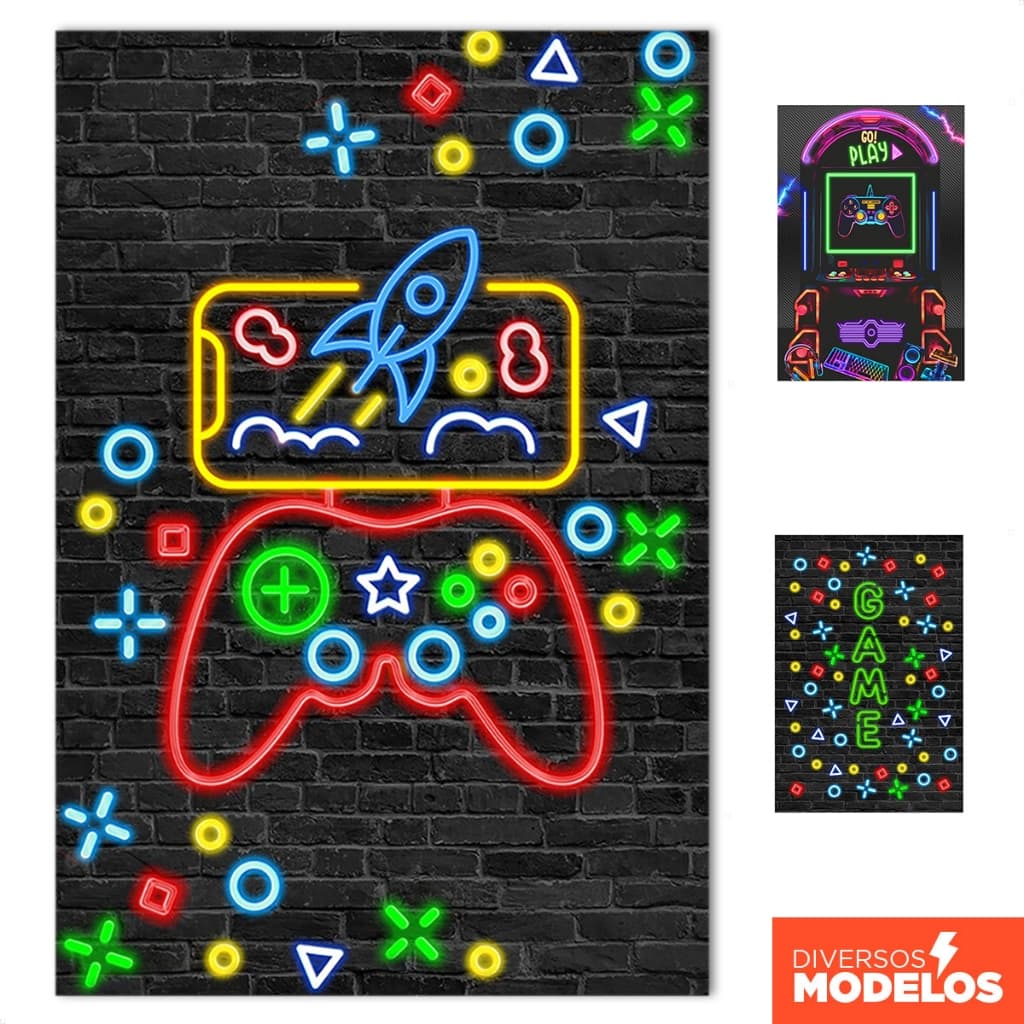 Painel de Festa Game Retangular Decoração Festa Vertical Sublimado Em Tecido 1,50x2,20m