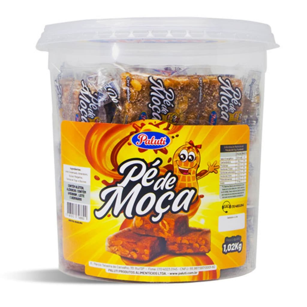 Pote Pé De Moça C/20 Unidades 1,02kg Paluti Doce Festa Junina