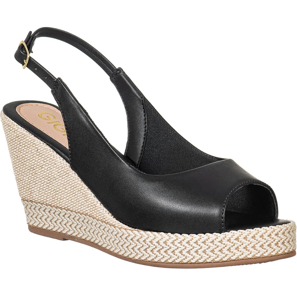 Sandália Feminina Anabela PeepToe Espadrille Salto Alto Plataforma Confortável Promoção Gigil