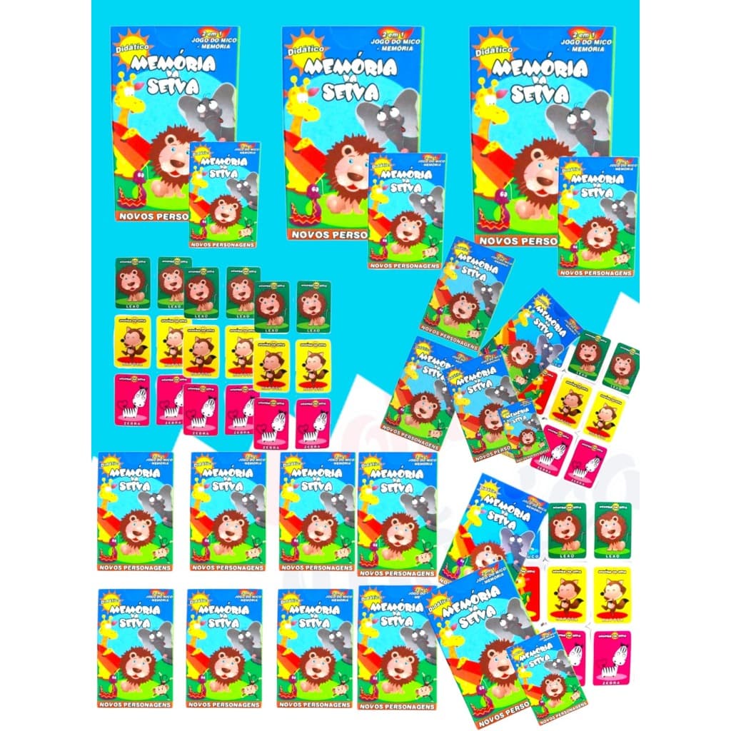 Kit 30 Caixa De Jogo Memoria De Selva Lembracinha Safari Infantil Jogo infantil Festa Prenda Criança