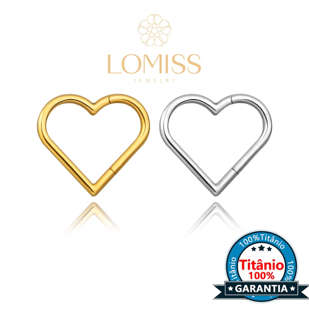 LOMISS Piercing Coração Daith Titânio Para Hélix Argola Nariz Coração Para Mulheres Piercing Orelha