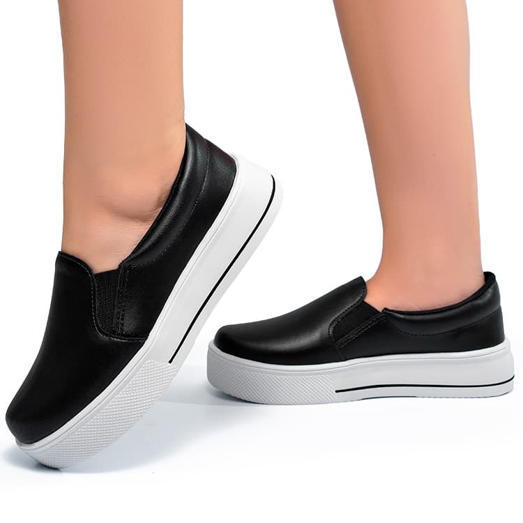 Tênis Feminino Lumiss Slip On Casual Básico Confortável Sapatênis Macio Promoção Original