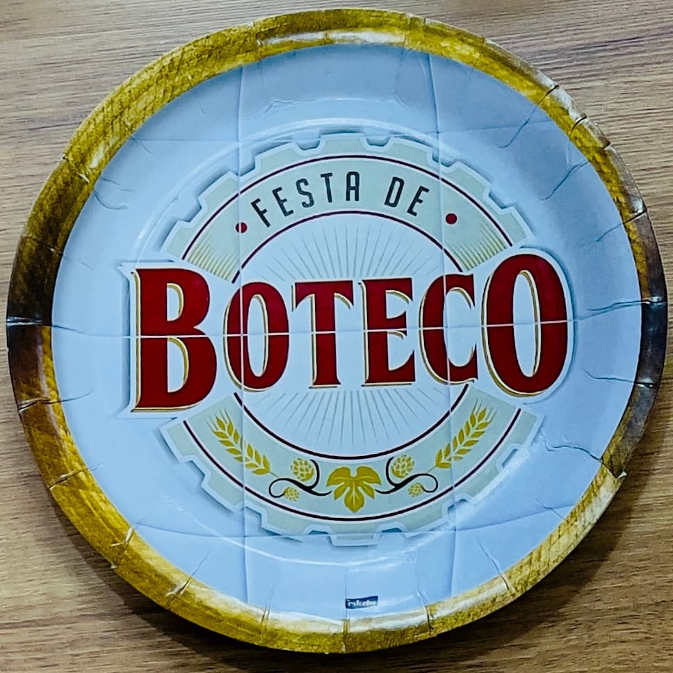 8~40 PRATO FESTA BOTECO DE PAPEL 18 CM FESTCOLOR (CHOCO)