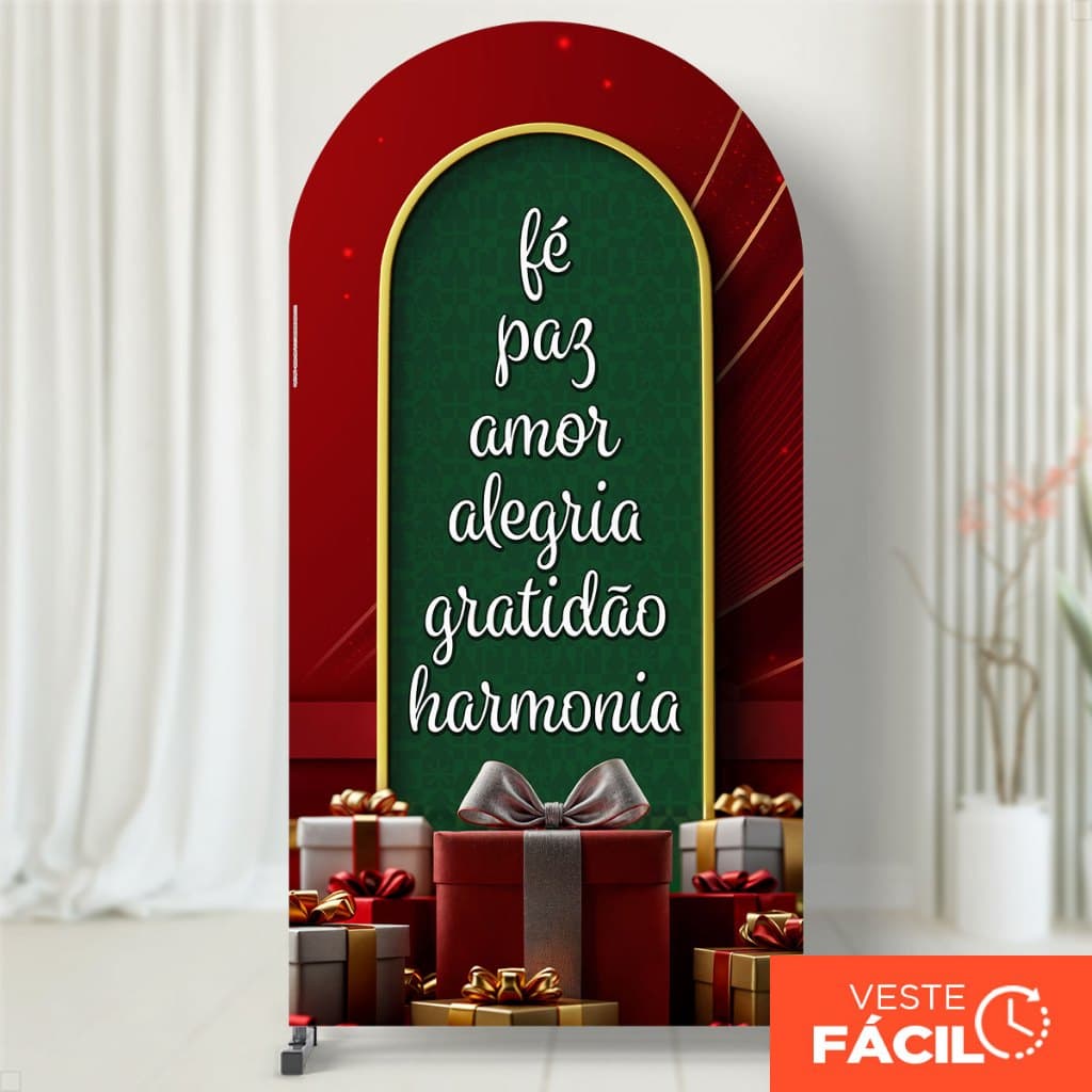Capa Painel Romano Em Tecido Com Elástico Natal Frases 3D 2x1m