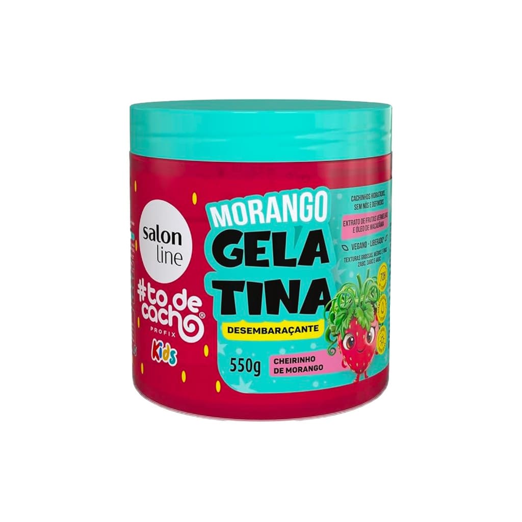 Gelatina Morango #todecacho Kids Desembaraçante 550g
