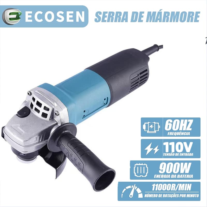Esmerilhadeira Lixadeira Angular 900w 115mm 4.1/2 11000rpm Ecosen