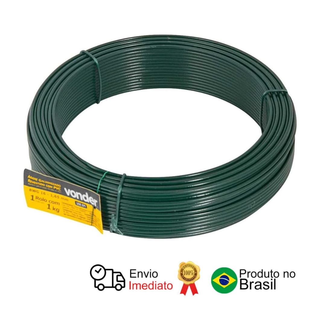 Arame Revestido Com Pvc Verde Bwg 14 1 Kg Vonder