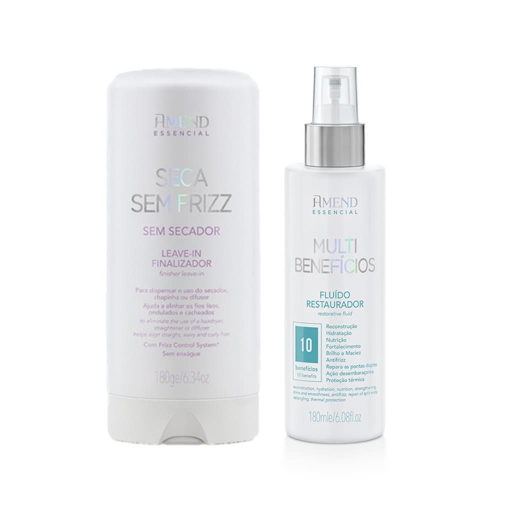 Amend KIT Seca Sem Frizz Leave-in 180g + Fluído Restaurador Multibenefícios 180ml