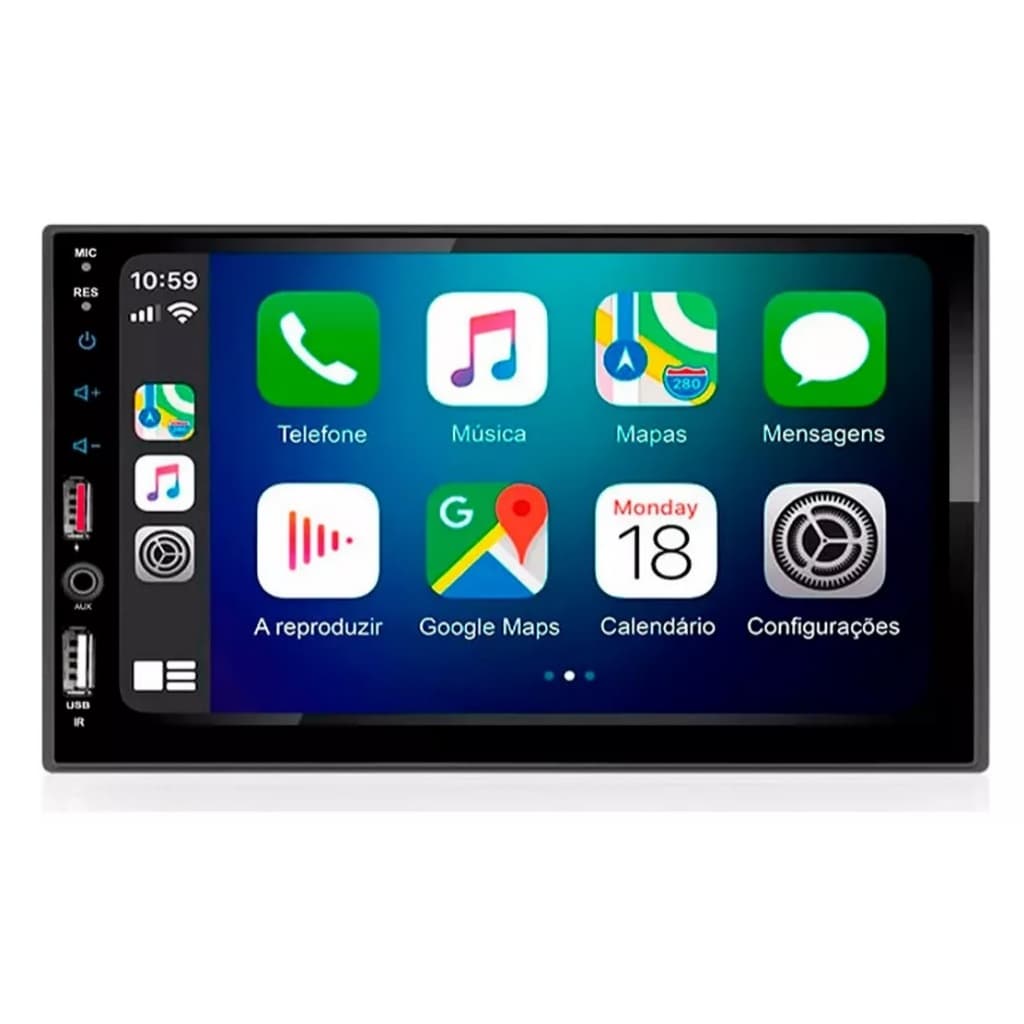 Multimídia 7 Pol Usb Bt Apple Car Play Android Auto Sem Fio