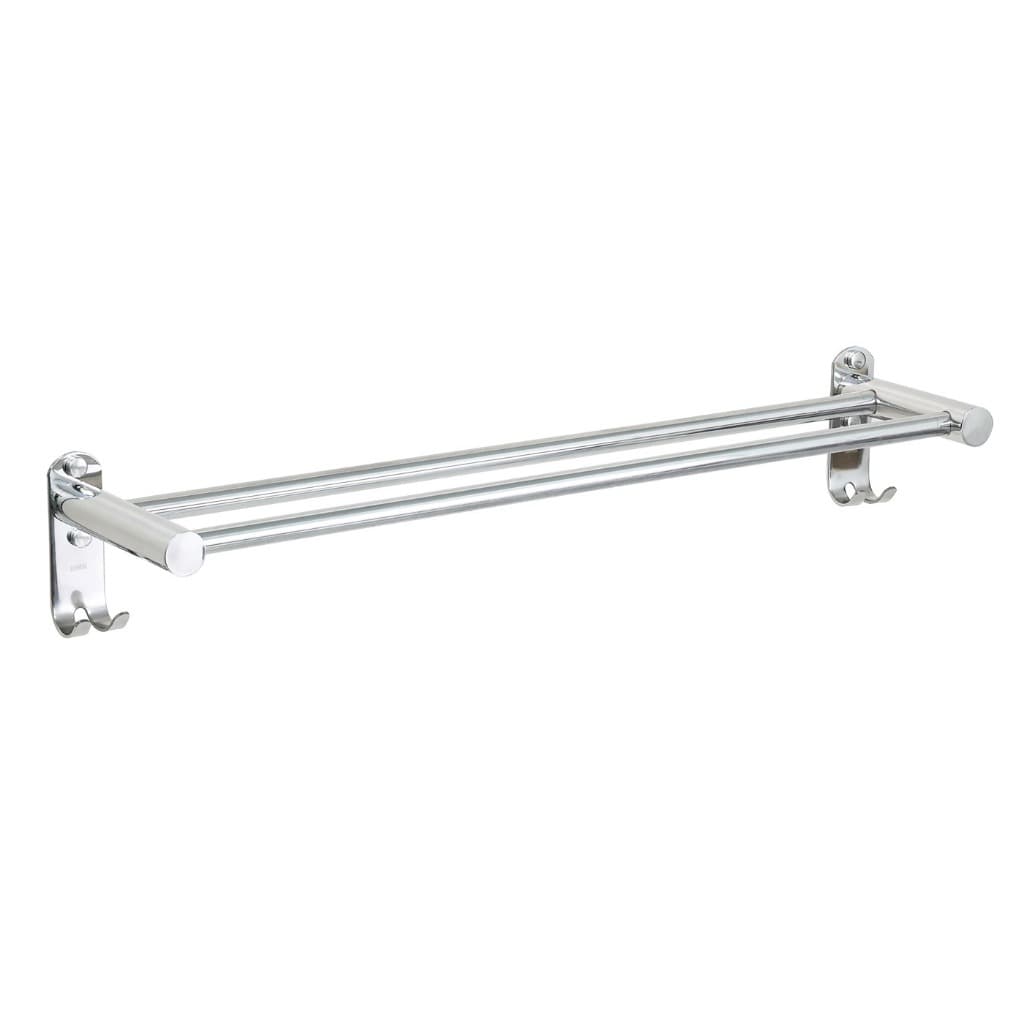 Lumai Toalheiro Duplo Parede Inox 304 Porta Toalha Banheiro Cromado 2 Barras 57cm Suporte Toalhas