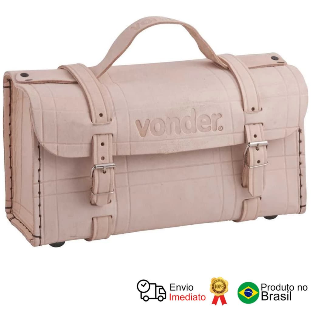 Maleta Couro Ferramentas 440x230x150 Marrom Vonder