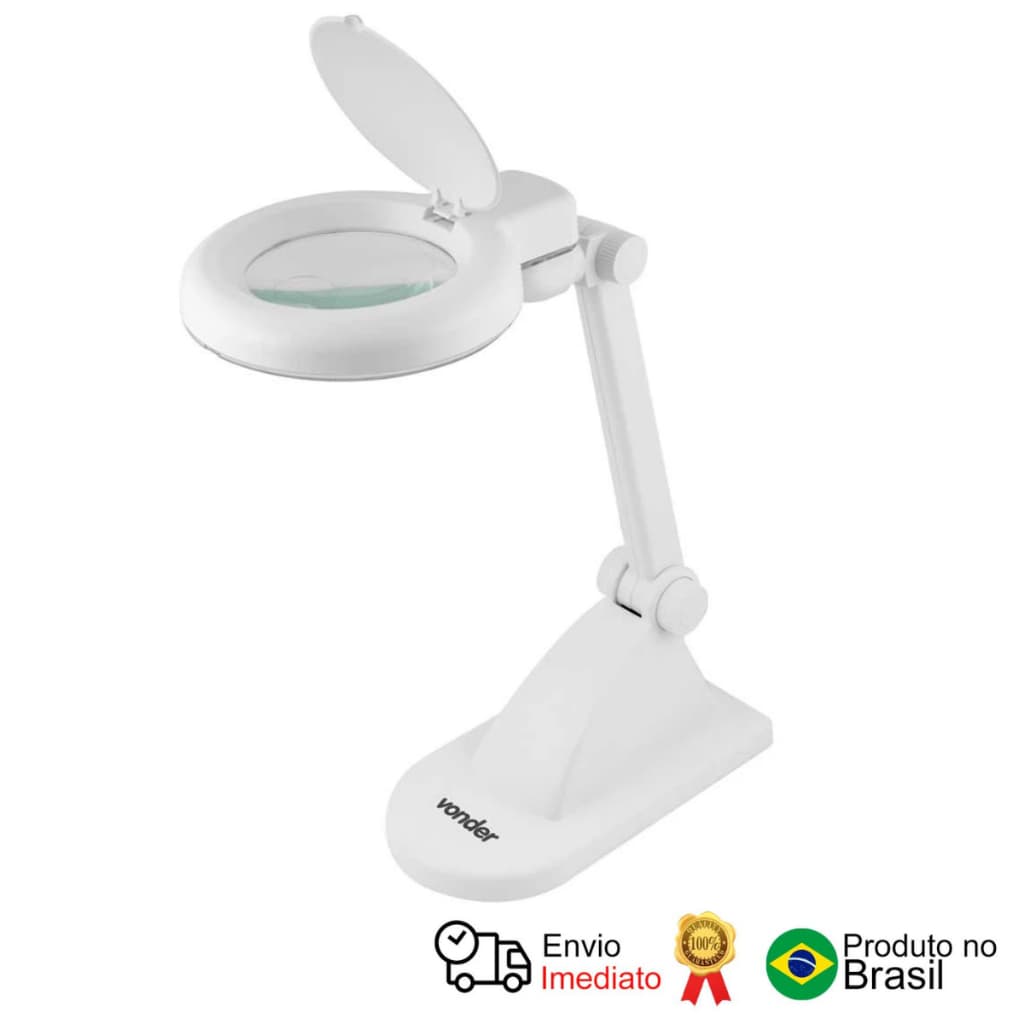 Lupa Articulada Com Led Bivolt Com Base Para Bancada Vonder