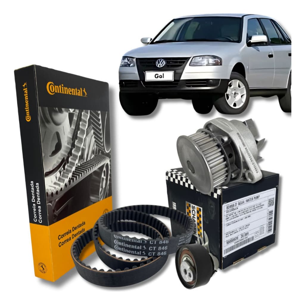 Kit Correia Dentada e Tensor e Bomba D'agua - VW Gol G2 / G3 / G4 1.0 8V