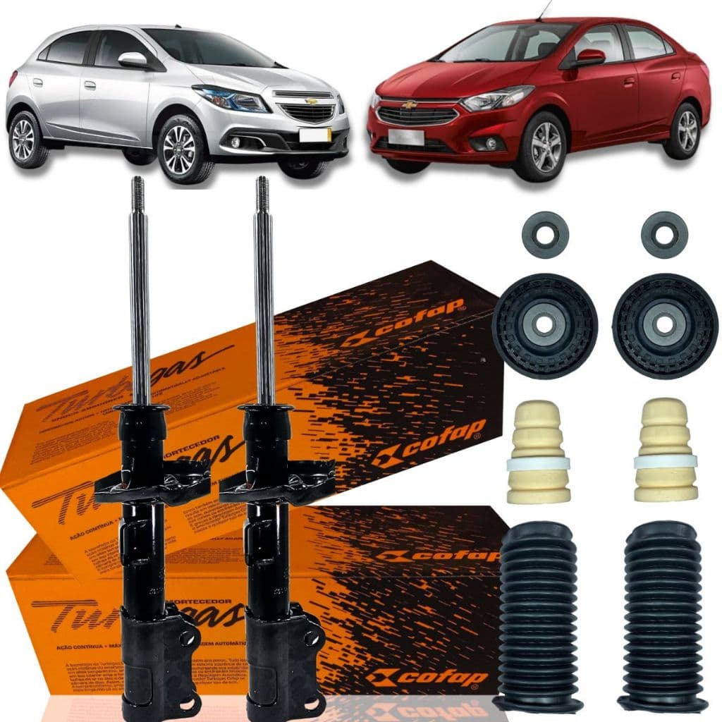 Par Amortecedor Dianteiro Kit Batente Coxim Gm Onix Prisma 1.0 1.4 8v 2013 á 2019