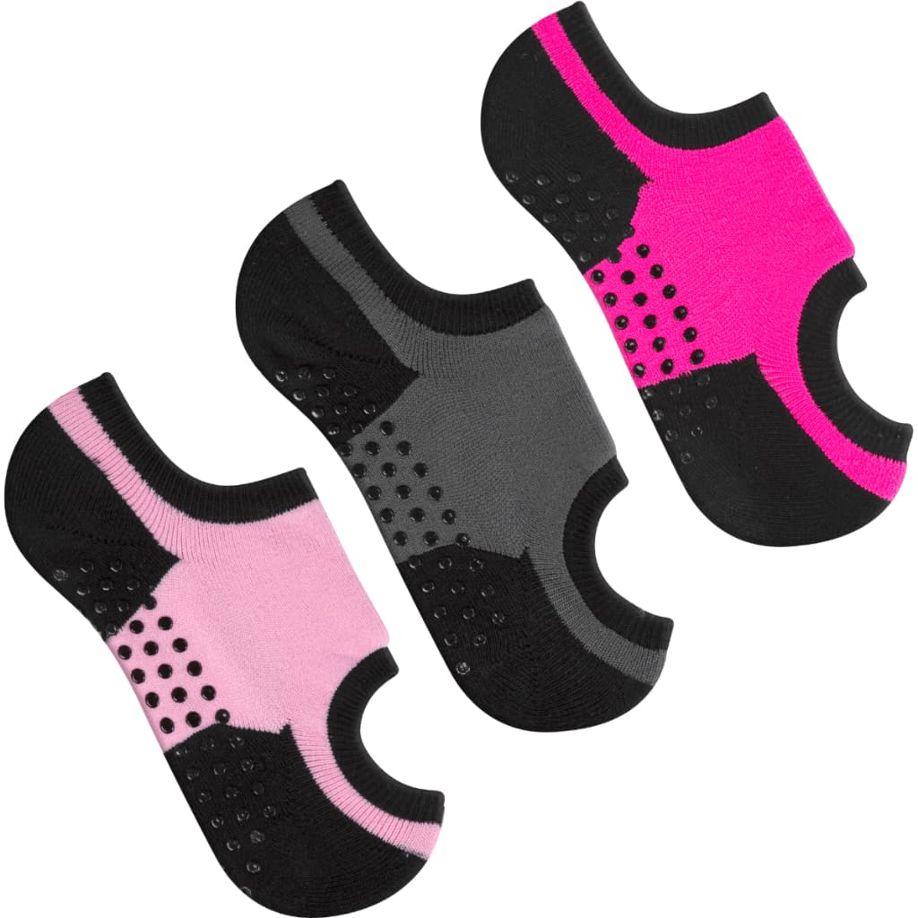 Kit 3 Pares Meia Sapatilha Antiderrapante Esportiva Pilates Yoga Feminina Menina Fitness Respirável