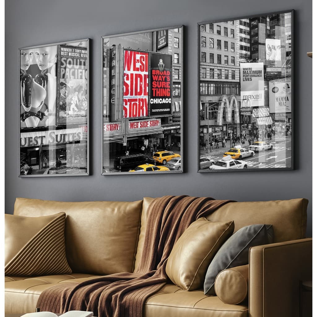 Quadro Nova York Quadro Preto E Branco Com Moldura Quadro Decorativo Sala Quadro Quarto Casal Trio