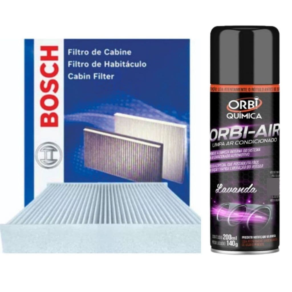 Kit Filtro Ar Condicionado Cabine E Higienizador Bosch GM Vectra 2.0 2.2 8V 16V 1997 A 2005