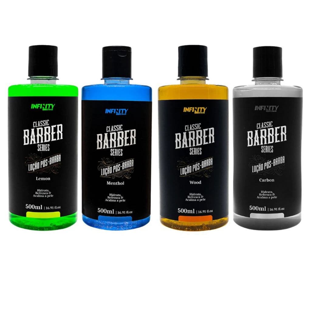 Loção Pós-Barba Carbon/Lemon/Woord/Menthol 500ml INFINITY LOOKS HAIR - Envio Imediato
