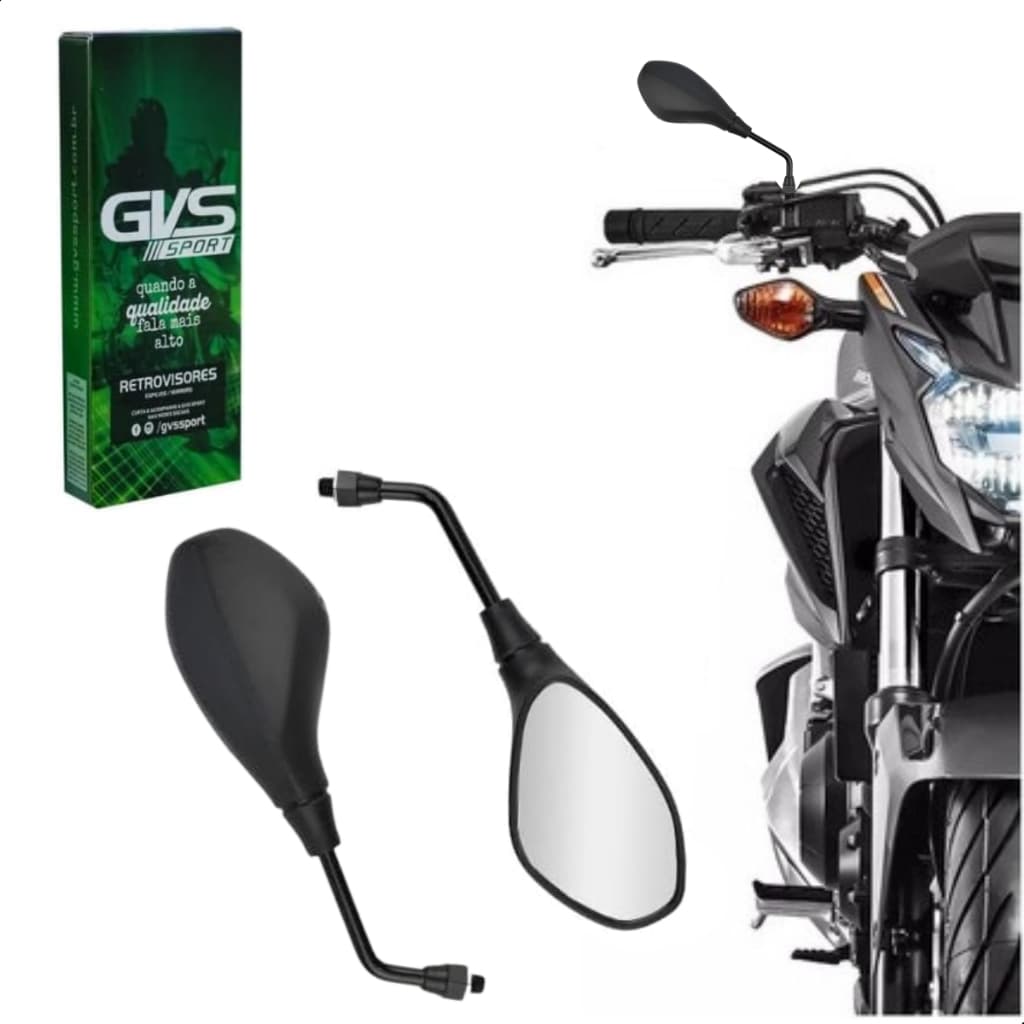 Retrovisor Gvs Bmw F800 Gs 650 Fixo Mini Rosca Para Yamaha