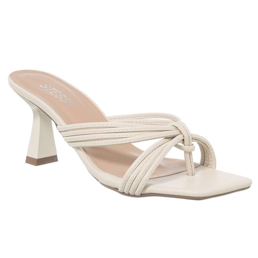 Tamanco Feminino Sandália Salto Alto Taça Médio Moda Conforto Tiras Trançada Primavera Verão Leve