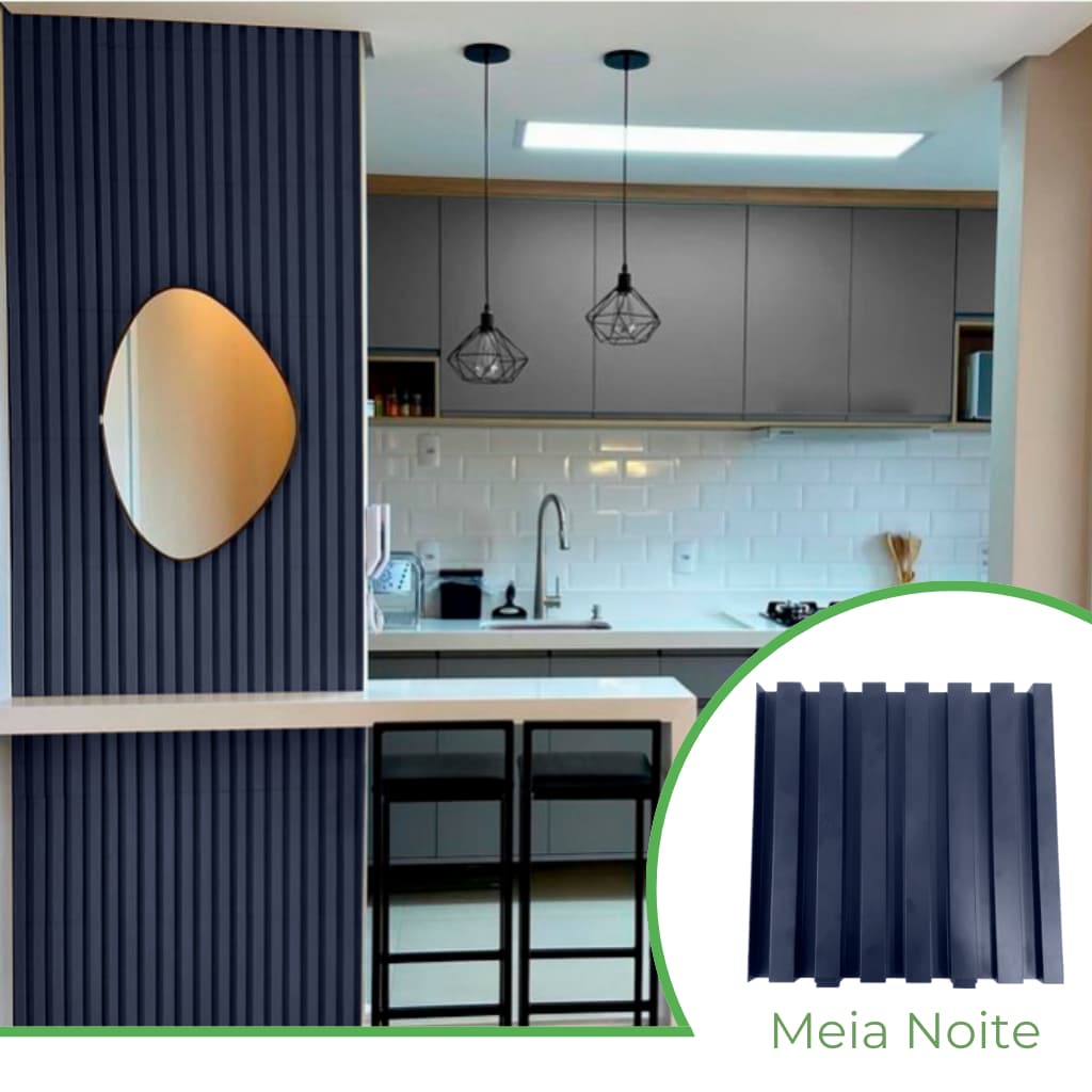 Kit 4m² Painel Ripado Azul Meia-Noite 30x30 - 44 peças | Anti-impacto Autocolante | Direct Borrachas