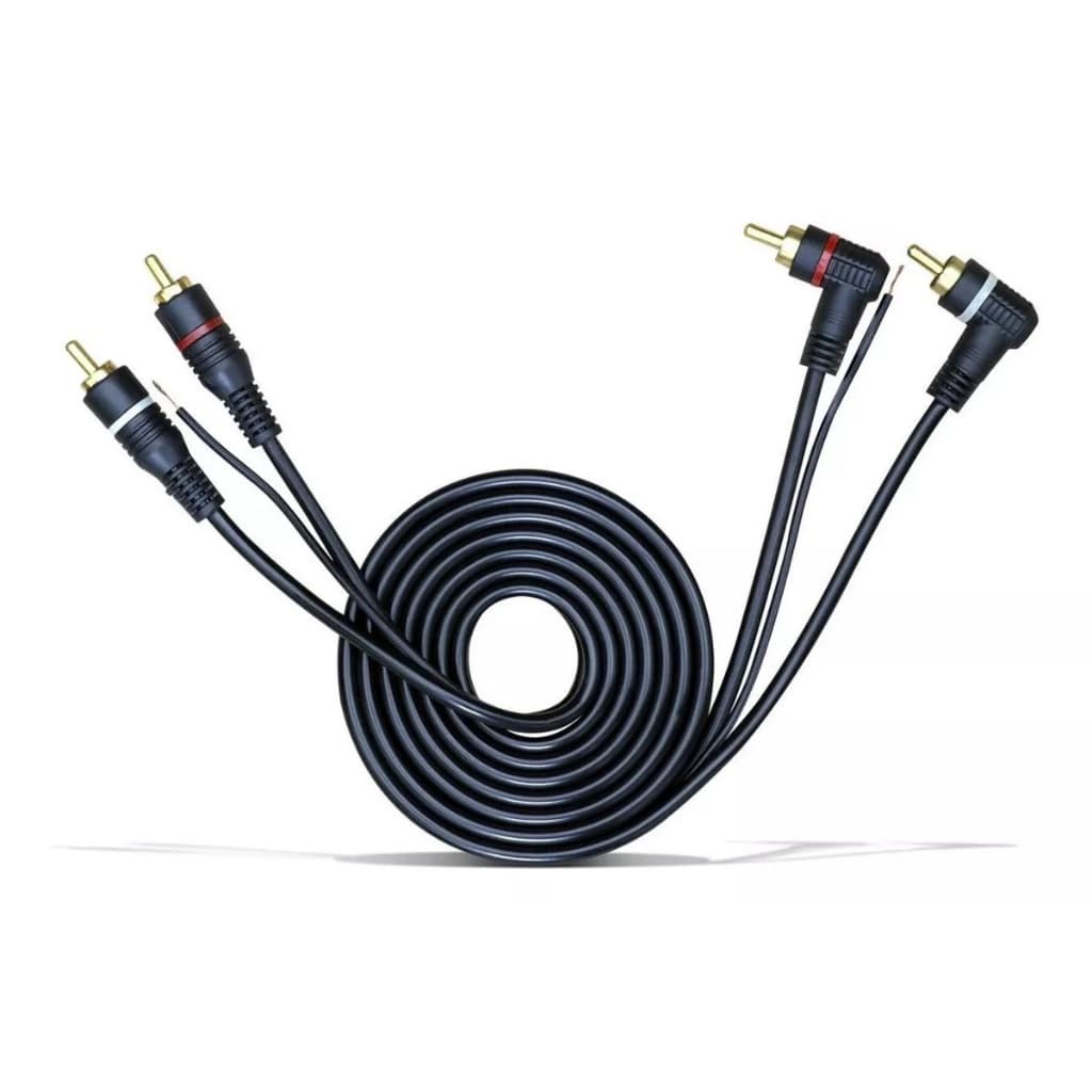 Cabo RCA Blindado 2+2 1,5m KX3 Som Automotivo Profissional
