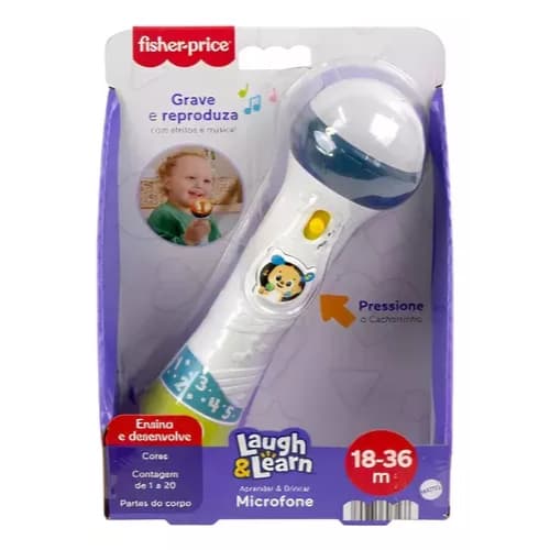 Fisher Price Microfone Aprender E Brincar - Mattel Jfw55