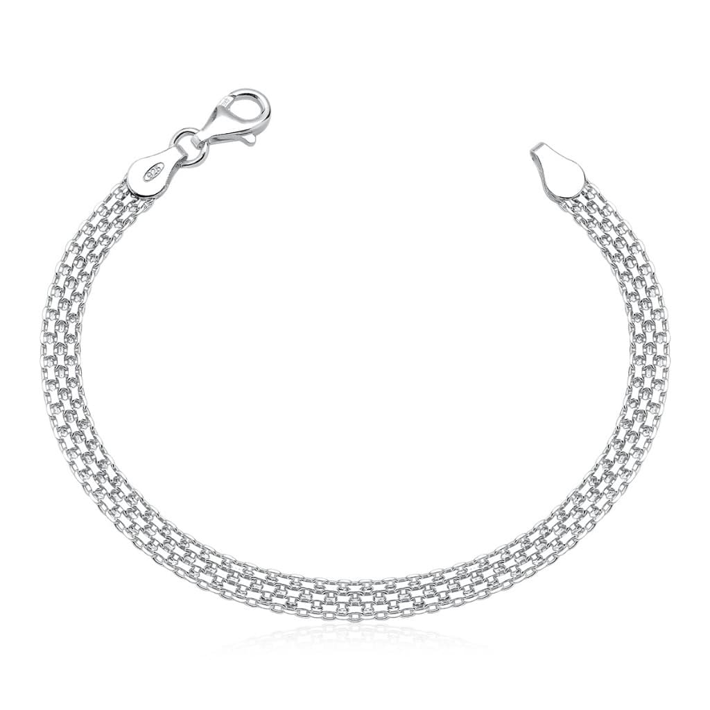Pulseira Feminina de Prata 925 Bismark 4.5mm